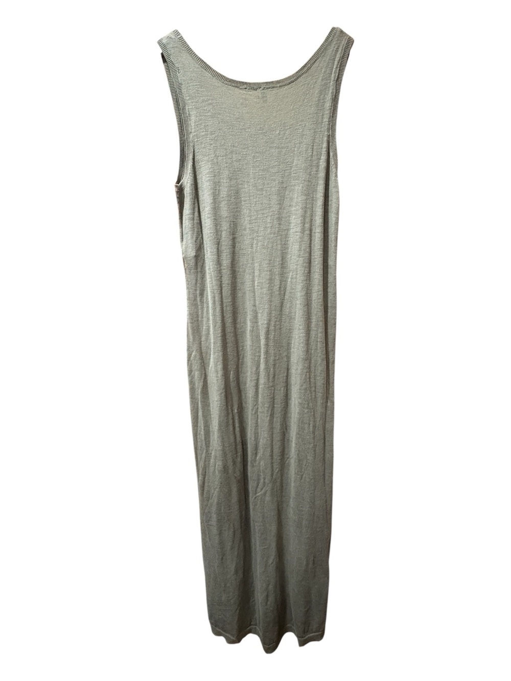 United Colors of Benneton Olive Knit Sweater Maxi Tank Dress 100 Cotton Large - Picture 3 of 8